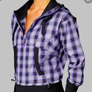 Lululemon Athletica Black and Purple Bomber Jacket